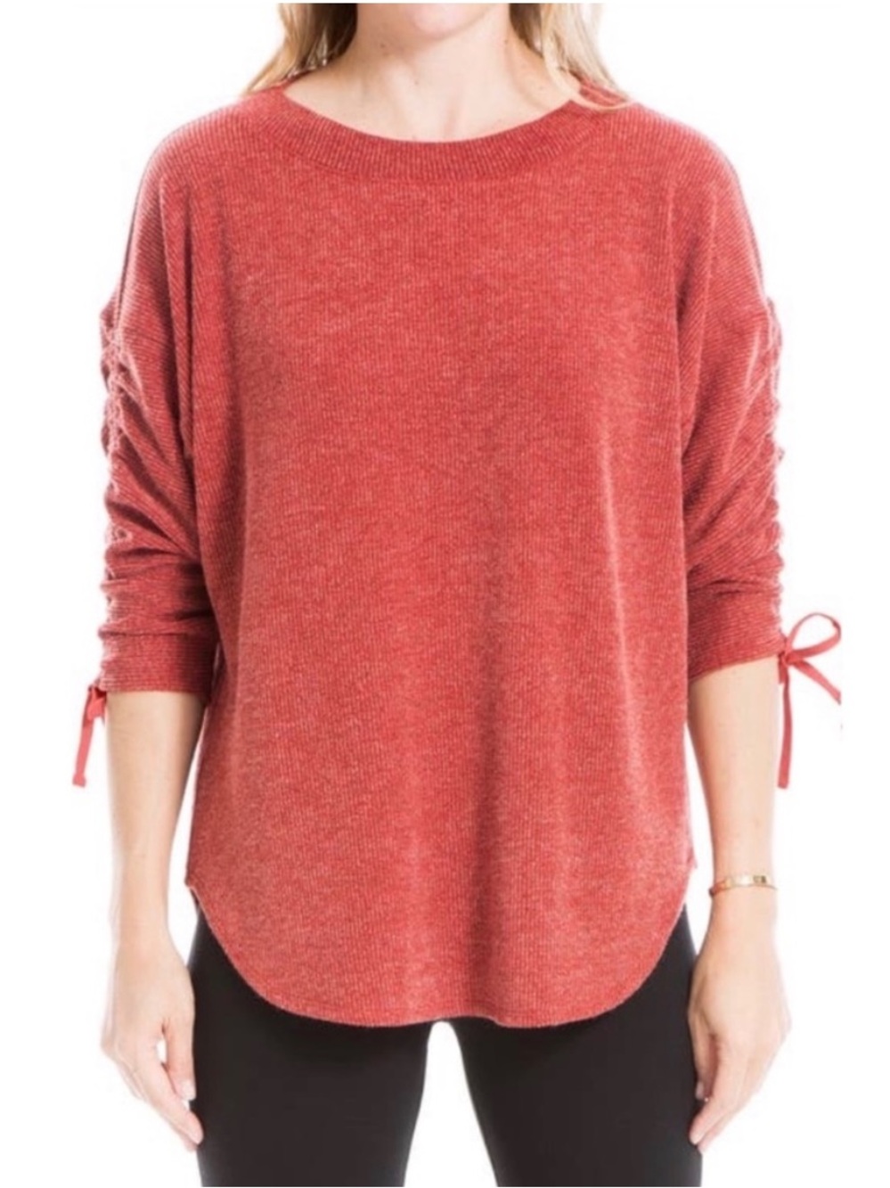 Max Studio Cinch Sleeve Sweater
